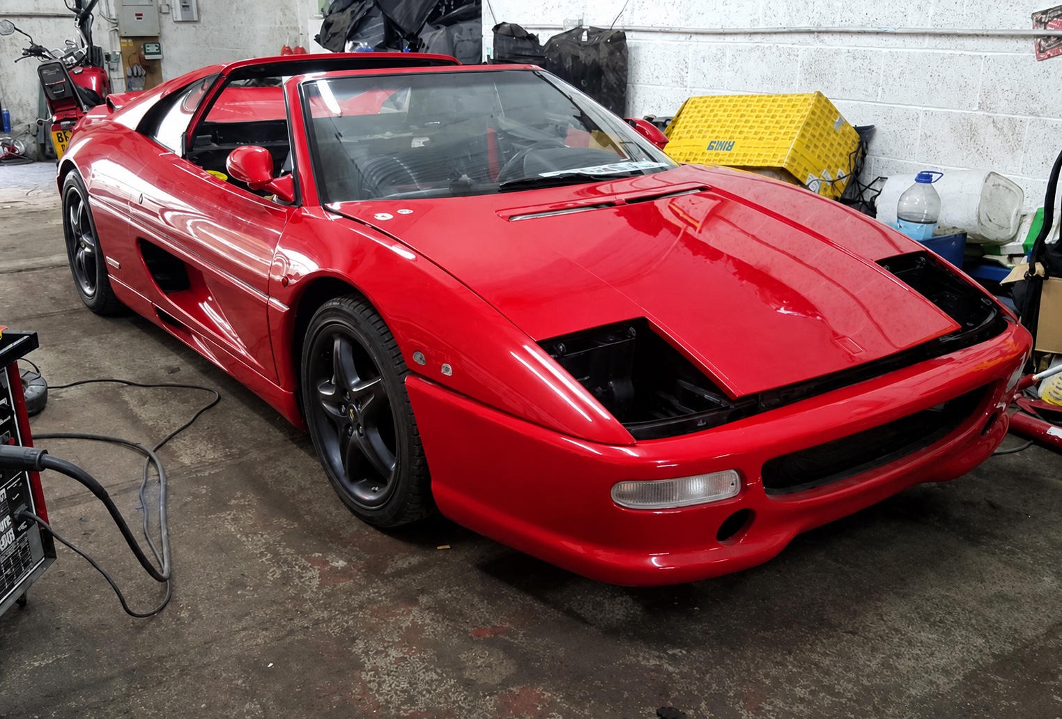 Classic Ferrari receiving specialist bodywork at Autophix